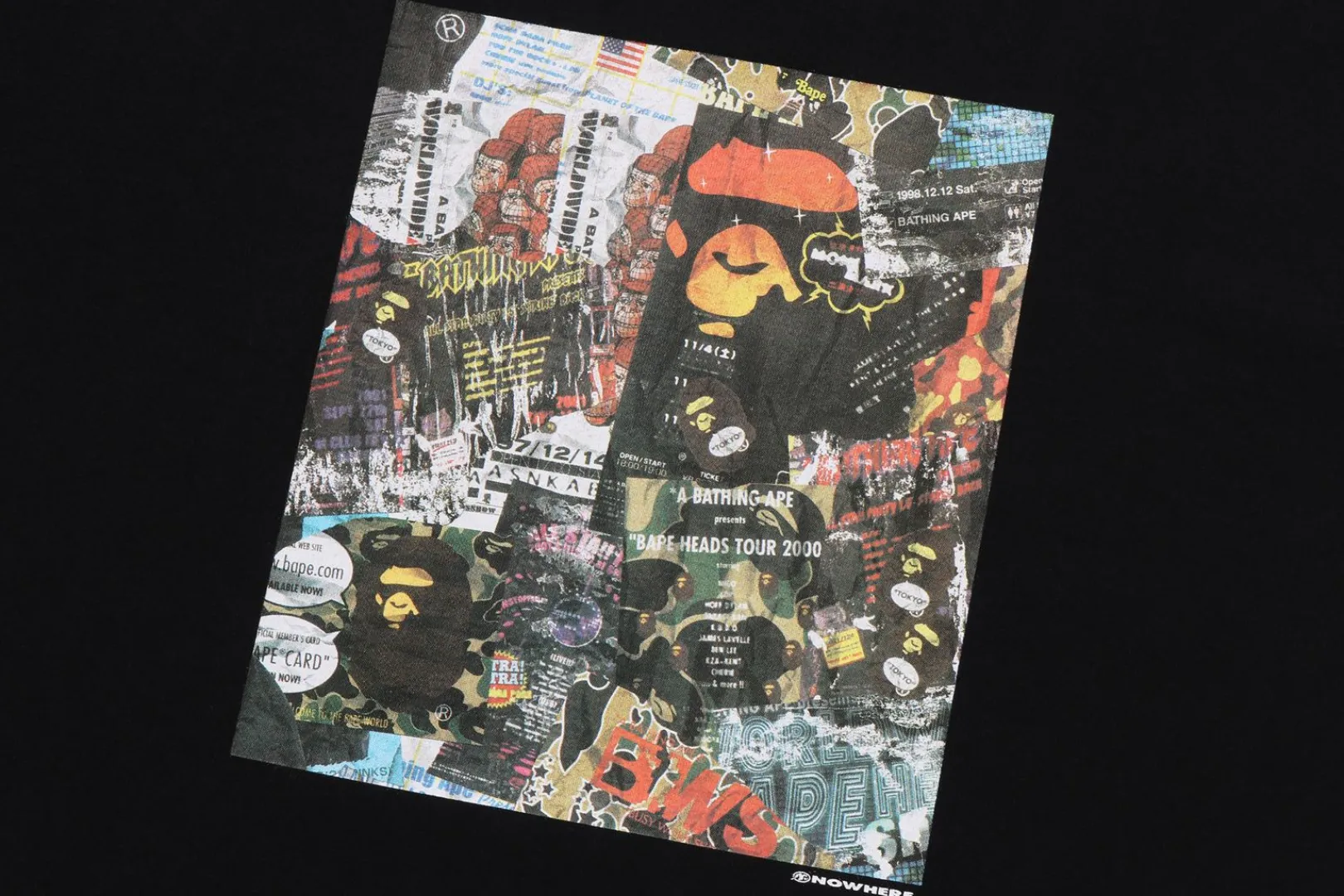 0ZX BAPE FLYER PATTERN PRINT TEE MENS Flash Sale