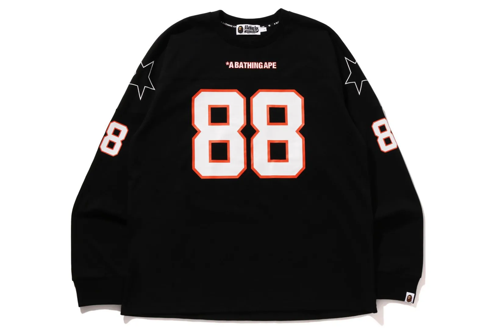 0ZX BAPE FOOTBALL RELAXED FIT L/S TEE MENS BLACK Sale