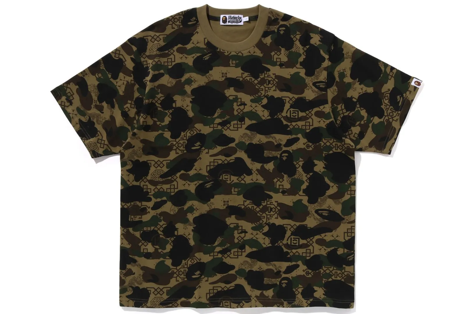 0ZX BAPE X CLOT CAMO OVERPRINT LOGO RELAXED FIT TEE MENS Best