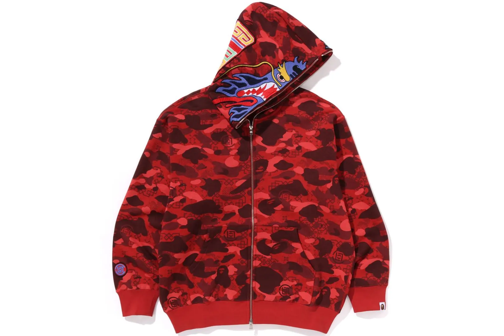 0ZX BAPE X CLOT CAMO SHARK RELAXED FIT FULL ZIP HOODIE MENS Sale