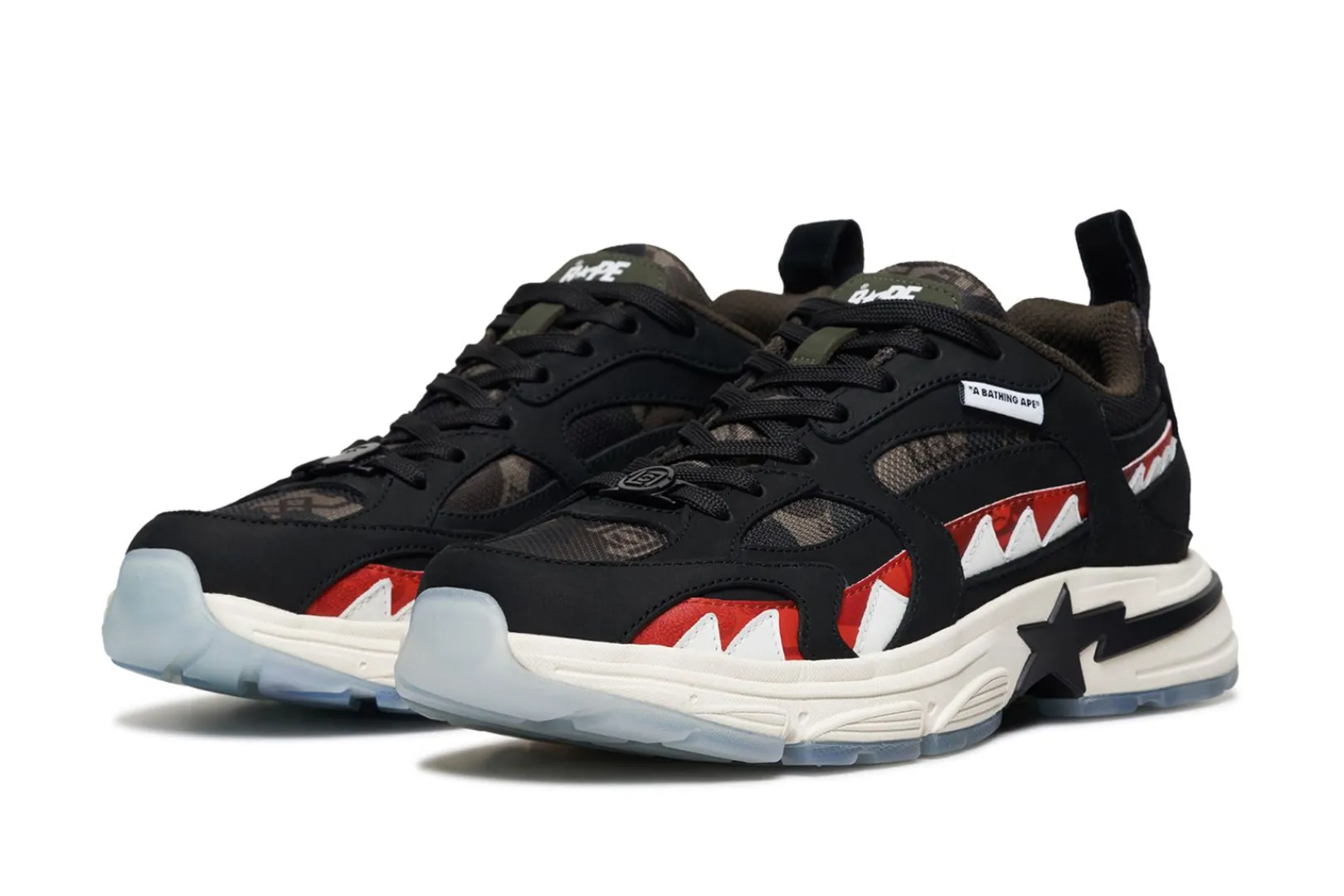 0ZX BAPE X CLOT SHARK STA MENS BLACK Cheap