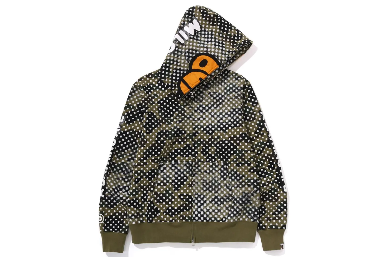 0ZX BAPE X JOSHUA VIDES - MILO FACE FULL ZIP HOODIE MENS GREEN Flash Sale