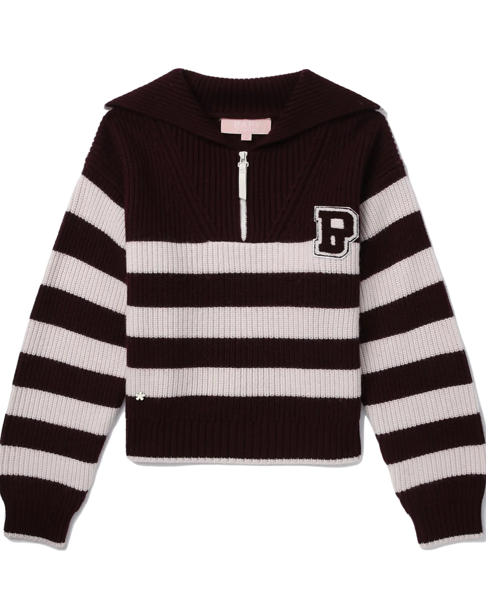 BPY BAPY SAILOR KNIT ZIP UP LADIES BURGUND Cheap