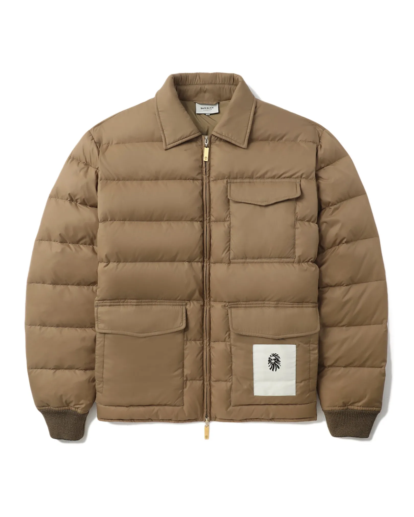 BBK DNJK7605ML/BAPE SCHWARZE DAUNENJACKE MIT REISSVERSCHLUSS M BEIGE Sale
