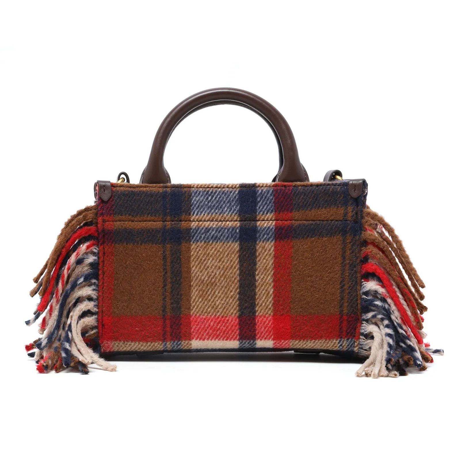 BPY BGBA0009BL/BAPY KARIERTE TOTE MIT FRANSEN, L BEIGE Shop