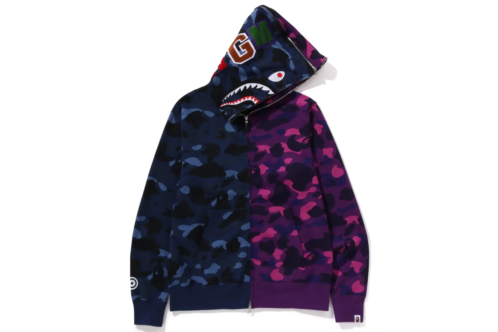 0ZX COLOR CAMO SEPARATE SHARK FULL ZIP HOODIE MENS Store