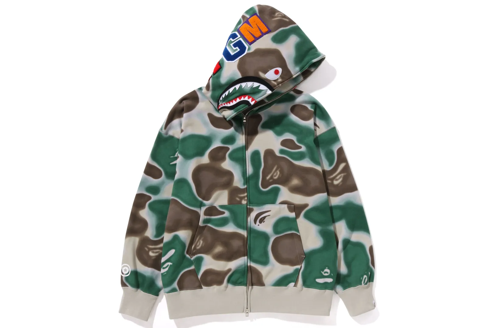 0ZX HOODIE MIT LOCKERER PASSFORM UND DURCHGEHENDEM REISSVERSCHLUSS „LIQUID CAMO SHARK“ Fashion