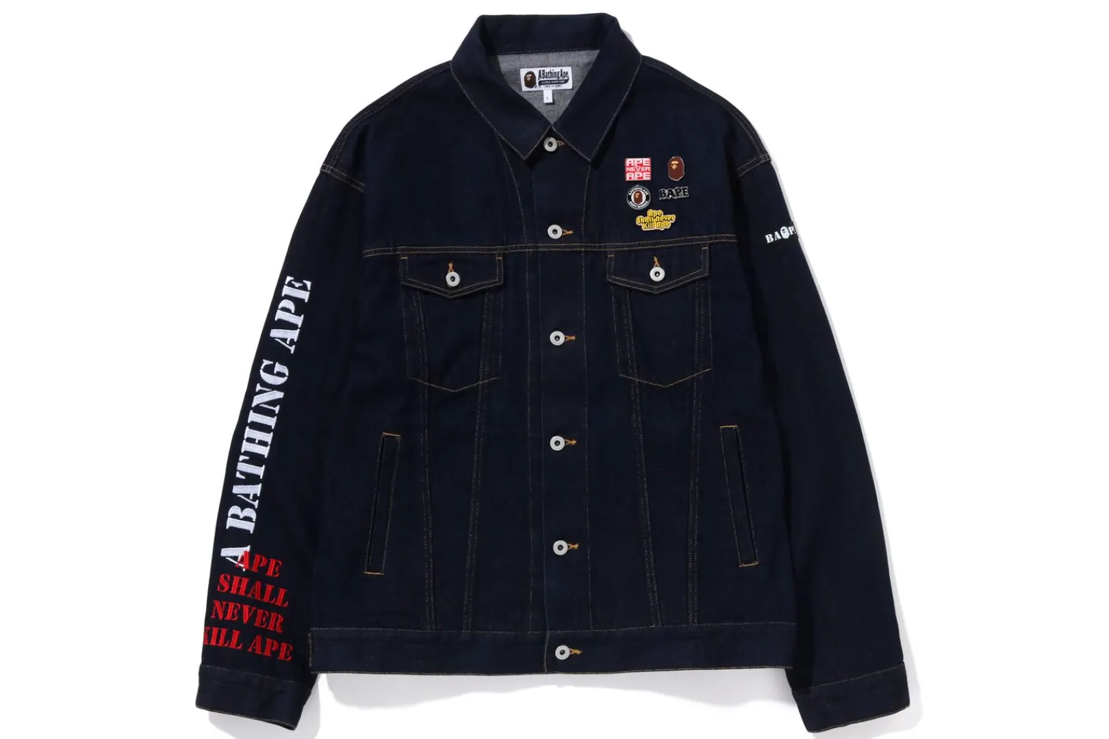 0ZX JEANSJACKE MIT MEHREREN MOTIV-MUSTER UND LOCKERER PASSFORM MARINE Outlet