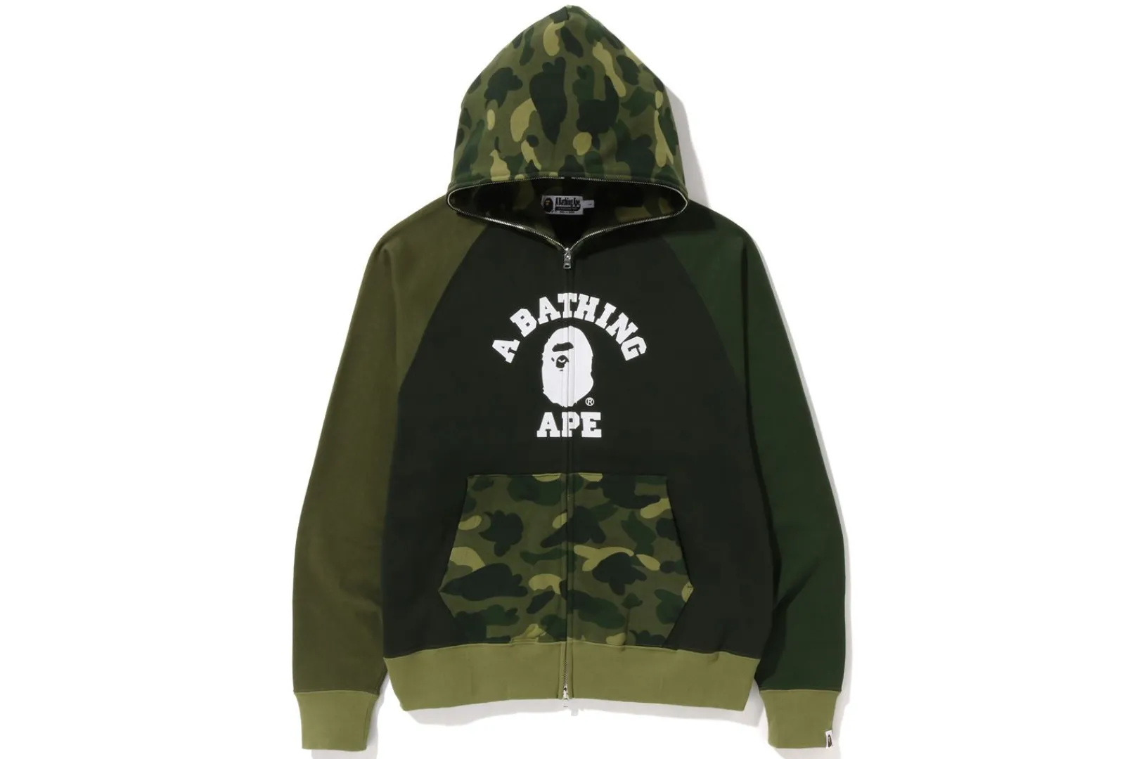 0ZX Kapuzenpullover mit durchgehendem Reißverschluss und lässiger Passform in Camouflage-Optik Discount