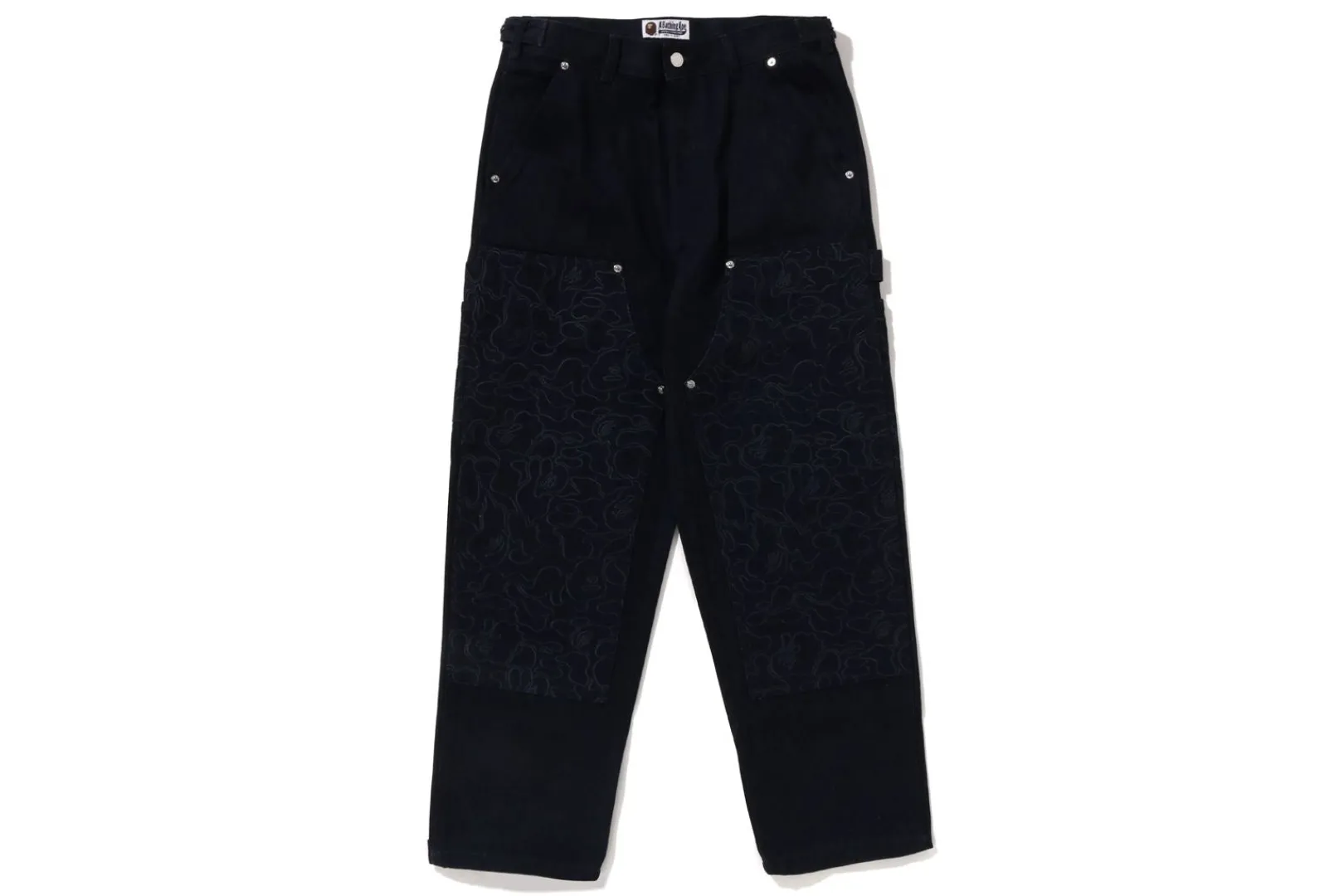 0ZX LINE CAMO PATCH DENIM DOPPELKNIE-ARBEITSHOSE MARINE Clearance