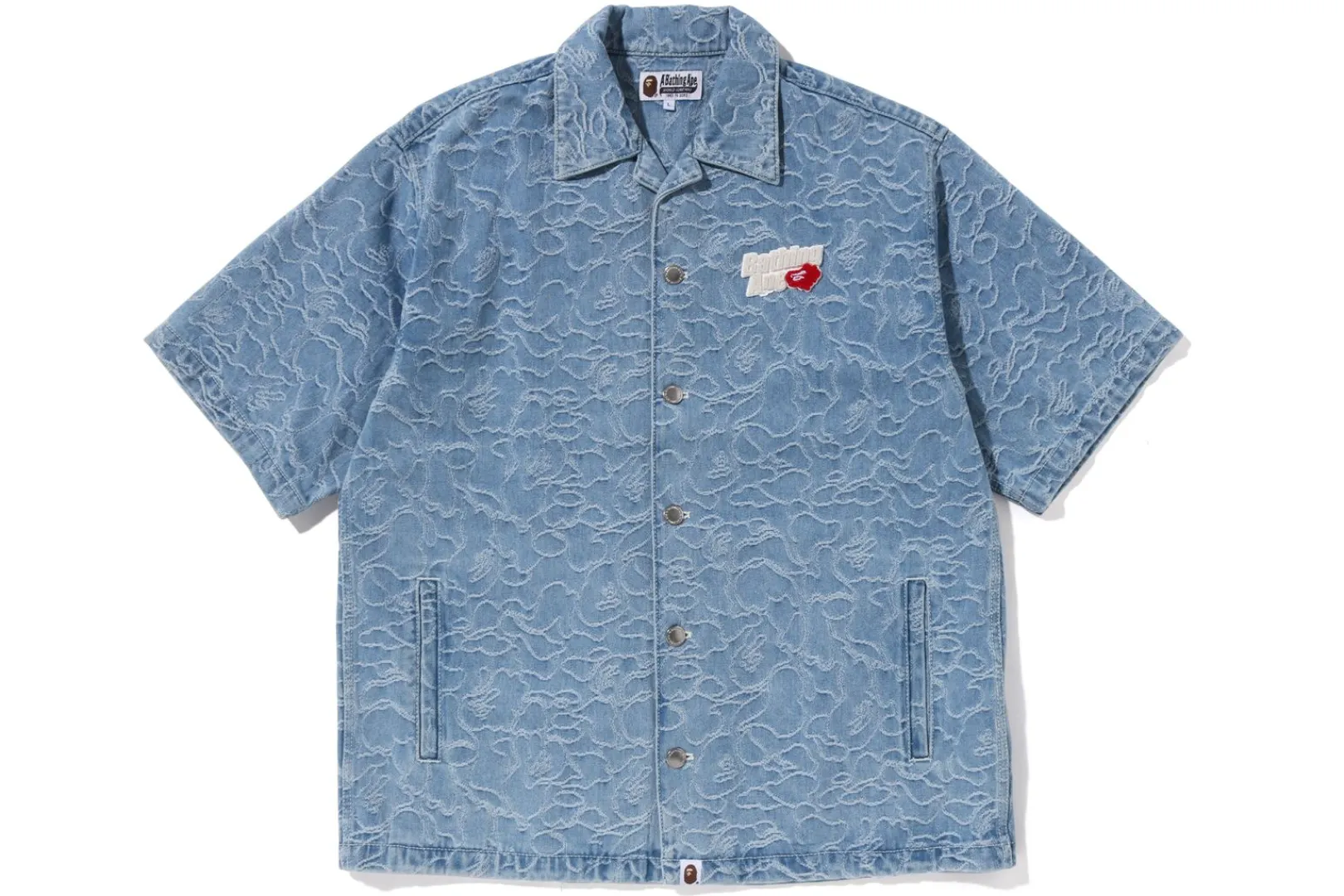 0ZX LINE CAMO-DENIM-KURZARMHEMD BLAU Online