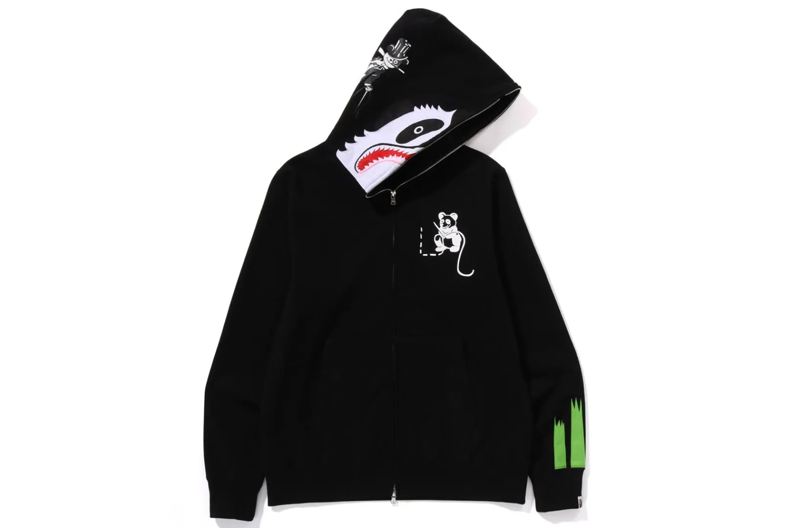 0ZX PANDA FULL ZIP HOODIE MENS Clearance
