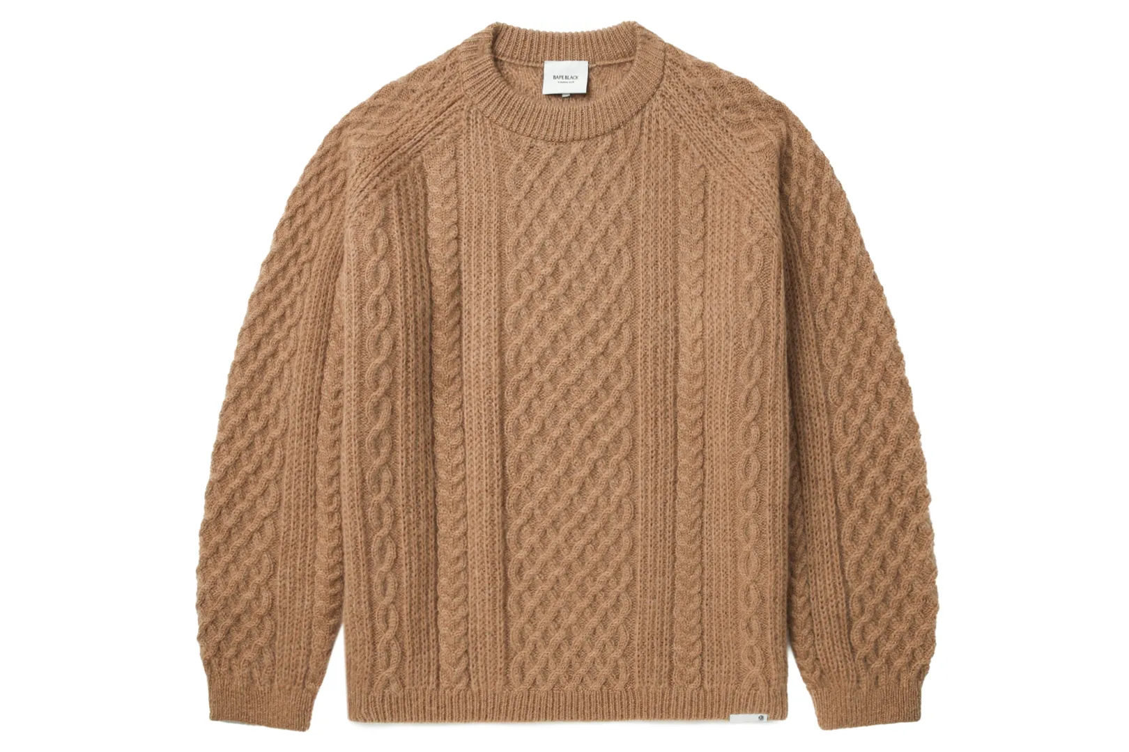 BBK SCHWARZER BAPE-PULLOVER AUS MOHAIR MIT ZOPFMUSTER Store