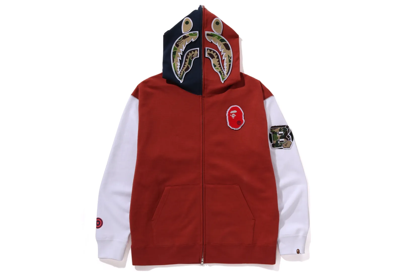 0ZX SHARK FULL ZIP HOODIE FRANCE MENS BURGUNDY Discount