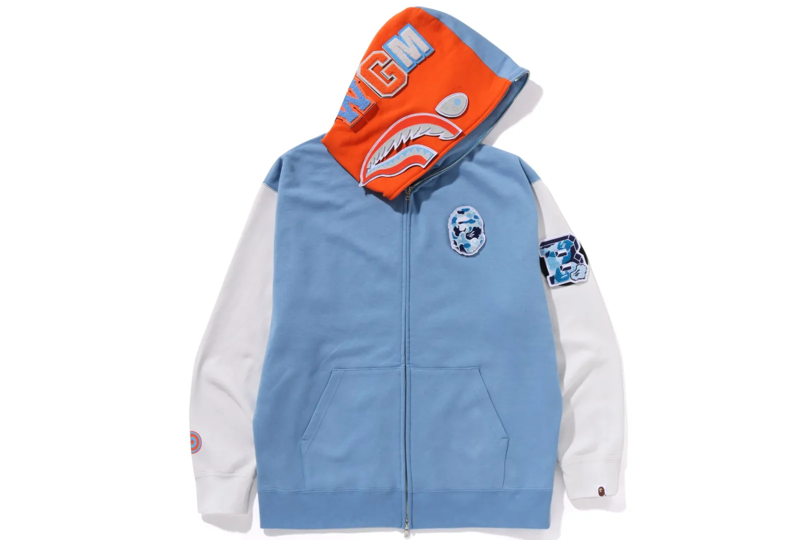 0ZX SHARK FULL ZIP HOODIE INDONESIA MENS BLUE Discount