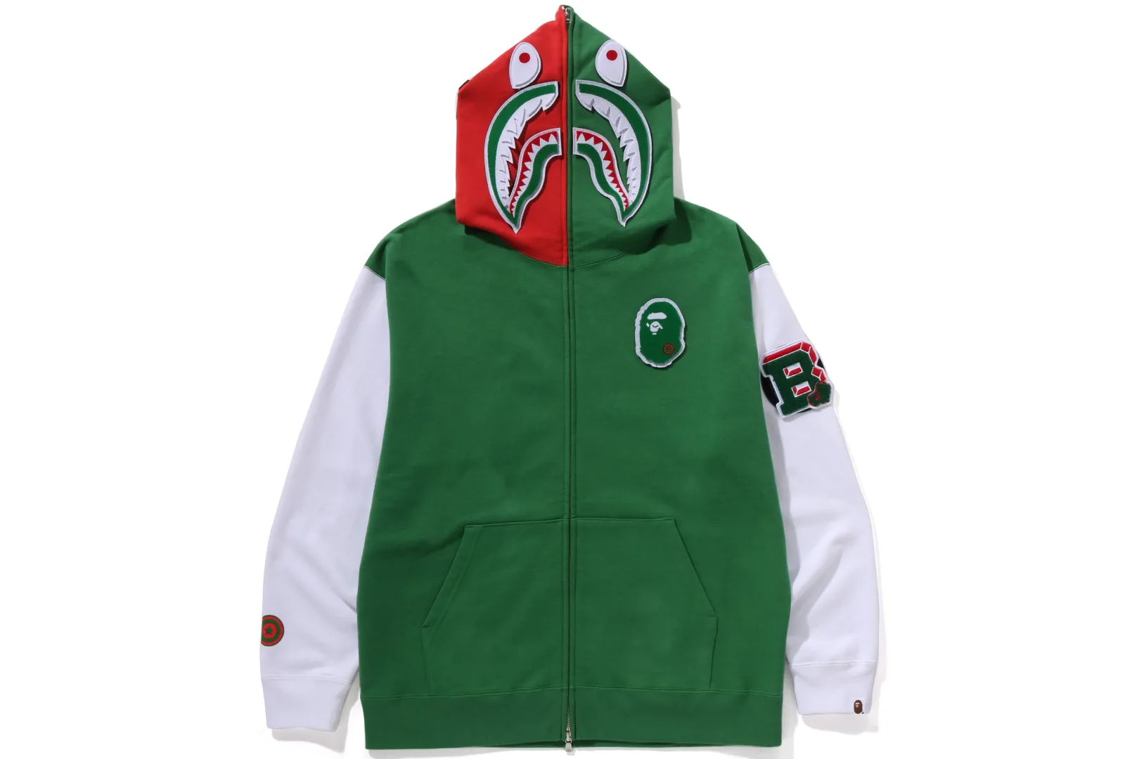 0ZX SHARK FULL ZIP HOODIE ITALY MENS GREEN Hot