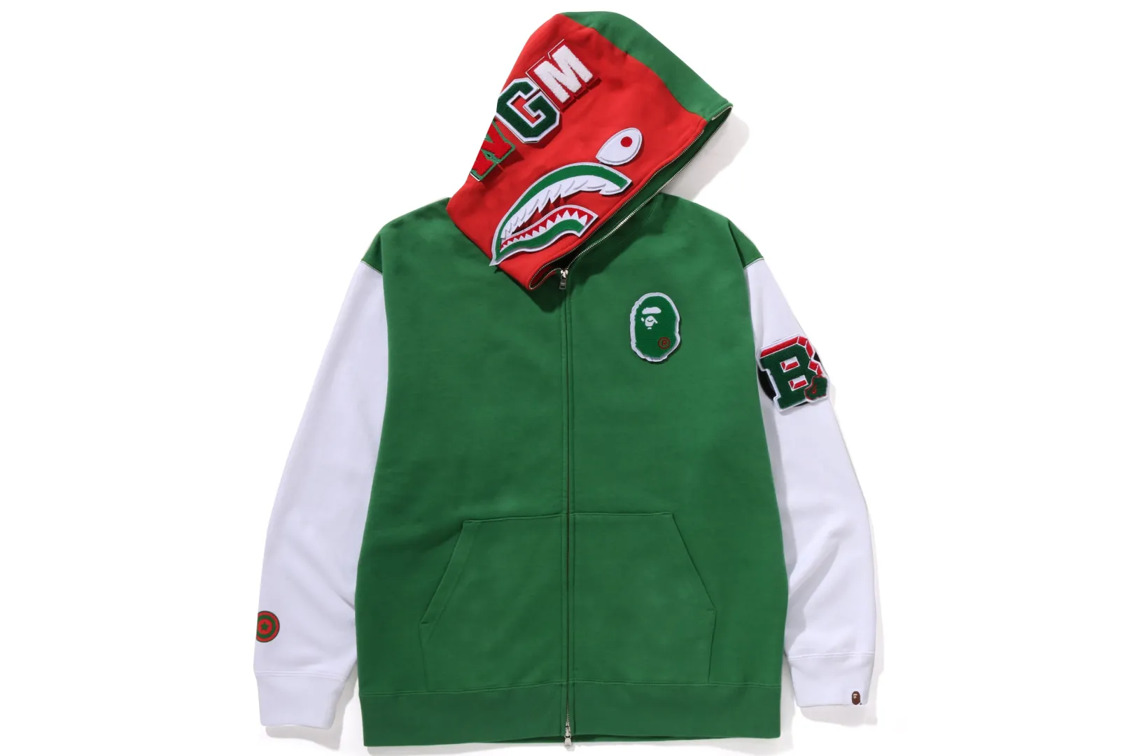 0ZX SHARK FULL ZIP HOODIE ITALY MENS GREEN Hot