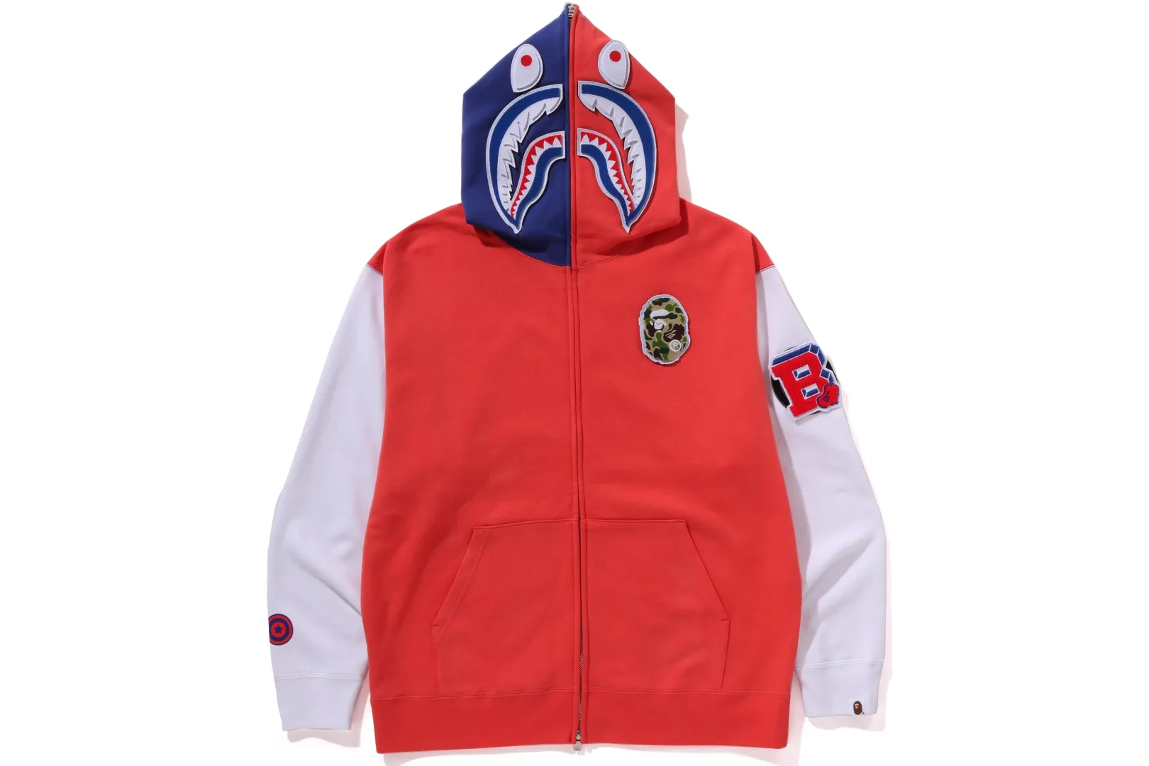 0ZX SHARK FULL ZIP HOODIE JAPAN MENS RED New