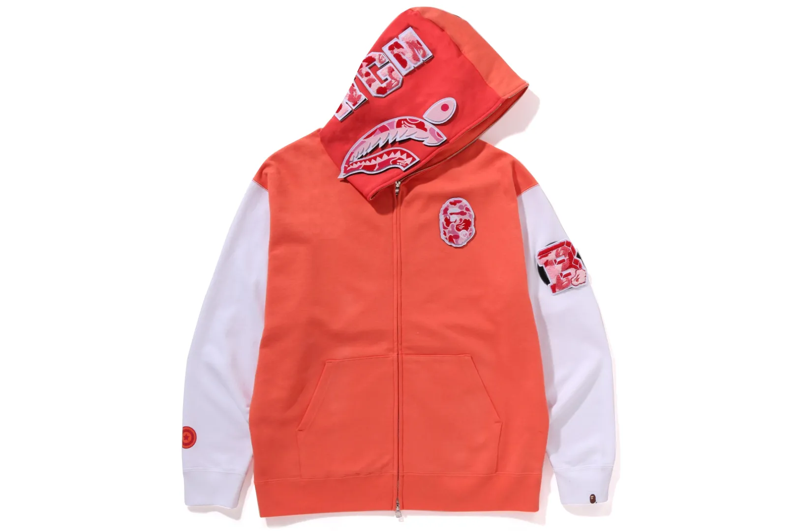 0ZX SHARK FULL ZIP HOODIE KOREA MENS ORANGE Store