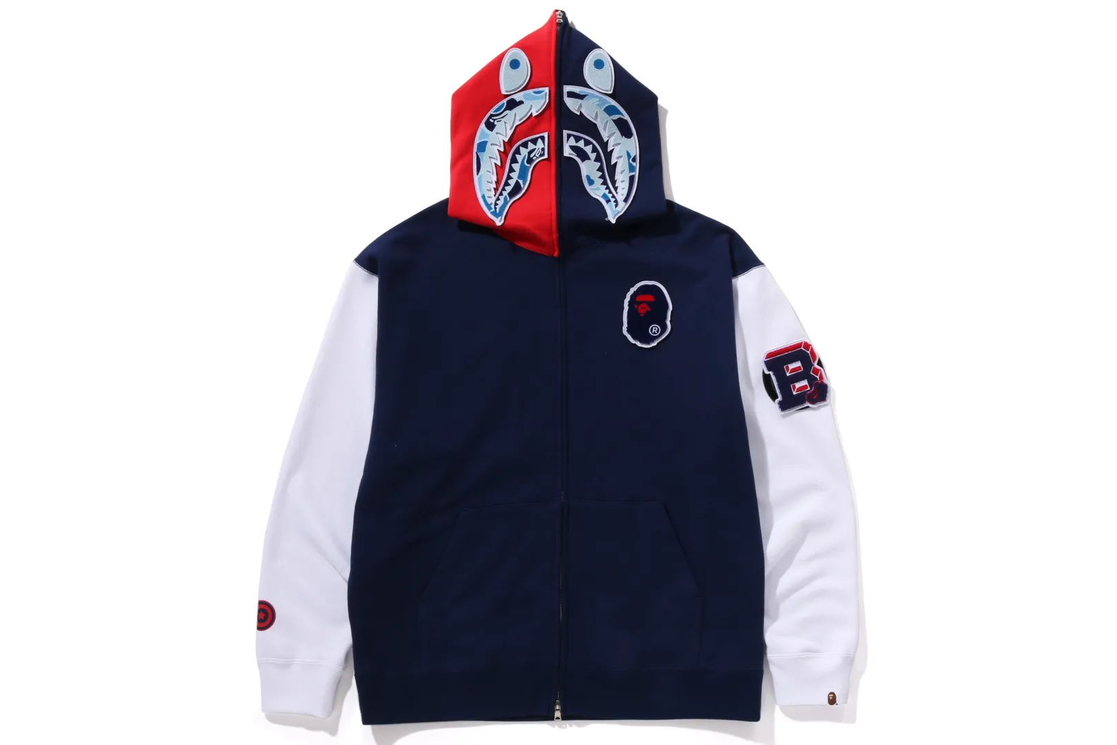 0ZX SHARK FULL ZIP HOODIE UK MENS NAVY Store