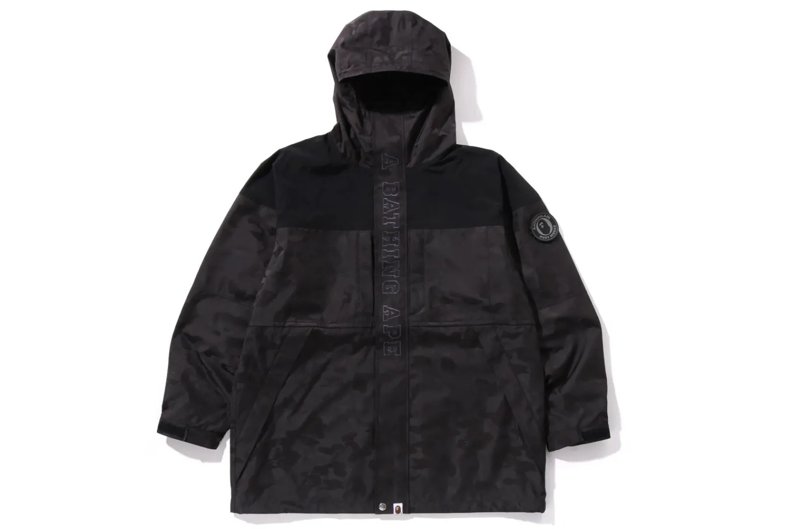 0ZX SOLID CAMO JACQUARD LONG COAT MENS BLACK Discount