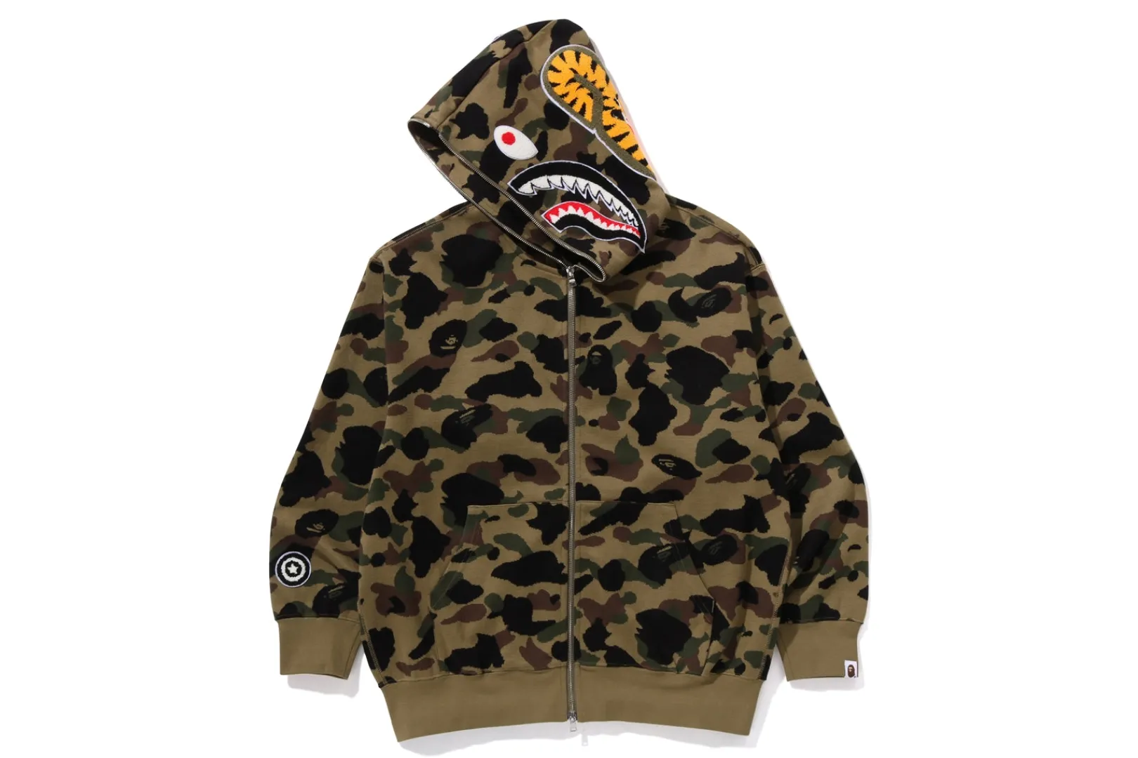0ZX 1ST CAMO JACQUARD SHARK RELAXED FIT FULL ZIP HOODIE MENS Store