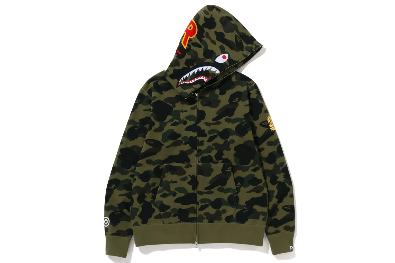 0ZX 1ST CAMO 2ND SHARK FULL ZIP HOODIE MENS Discount