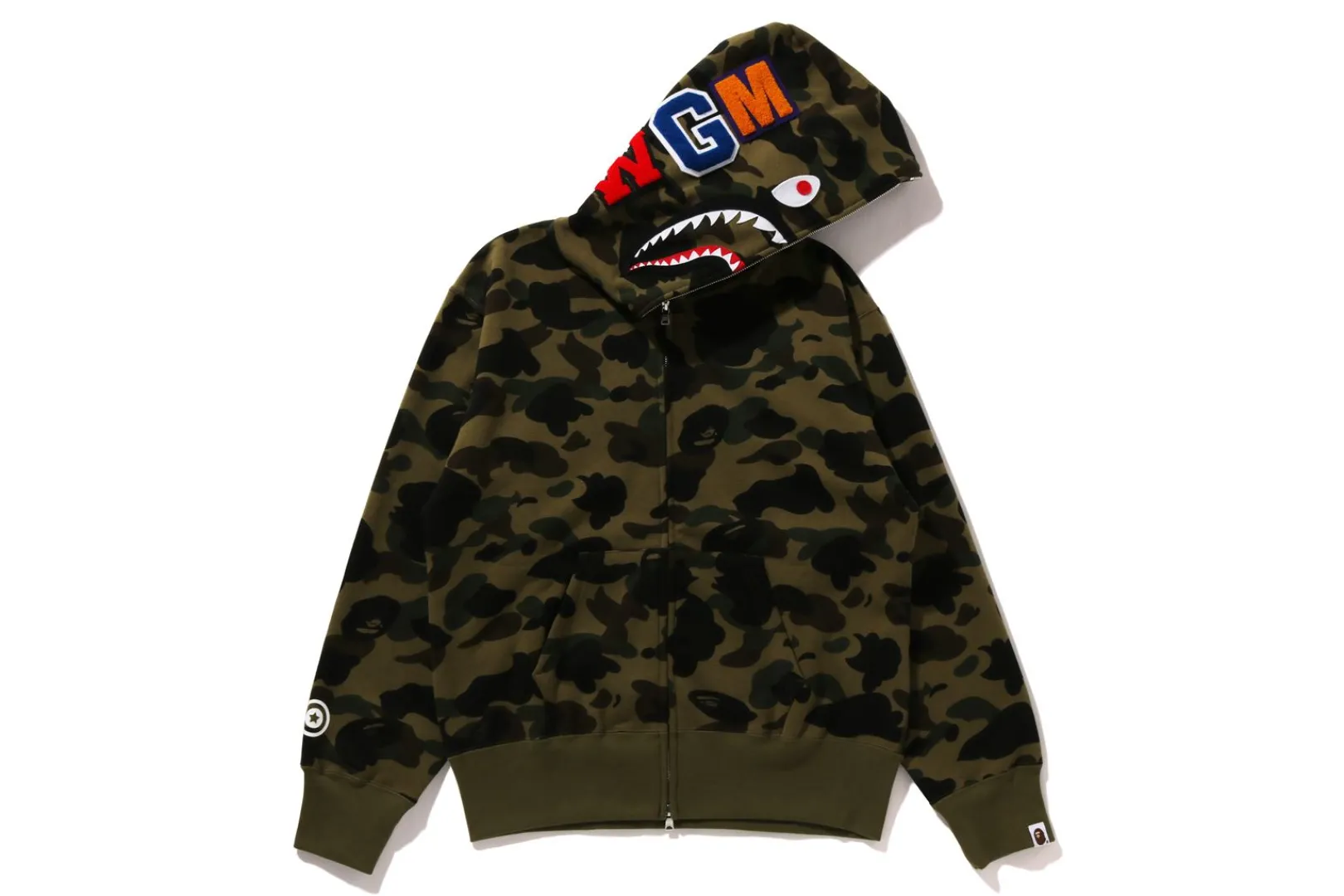 0ZX 1ST CAMO SHARK FULL ZIP HOODIE LADIES New