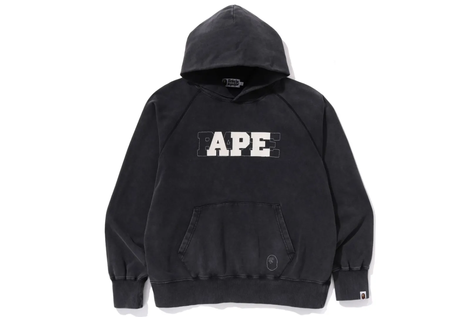 0ZX WASHED EFFECT RELAXED FIT PULLOVER HOODIE MENS Flash Sale